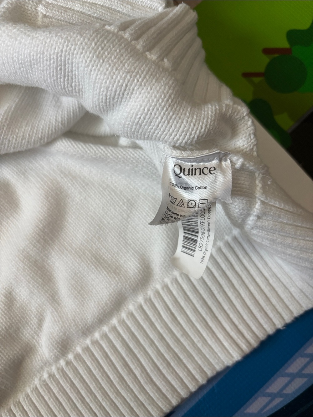 Quince Ivory Button-Front Ribbed Hem Cardigan - Picture 3 of 4